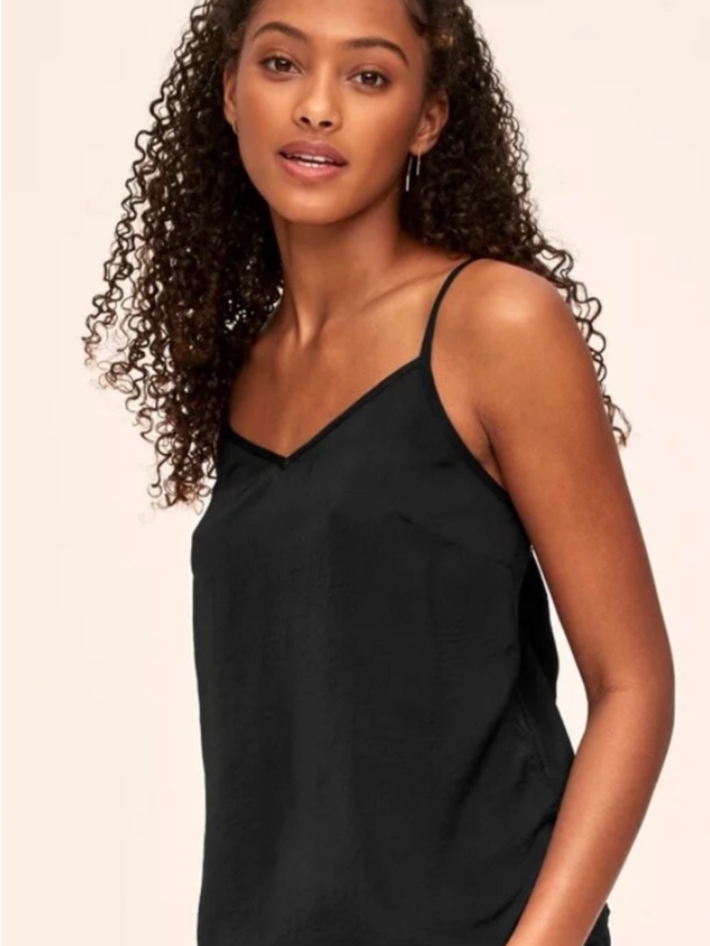 Adore Me Bethany Black V-Neck Spaghetti Strap Camisole